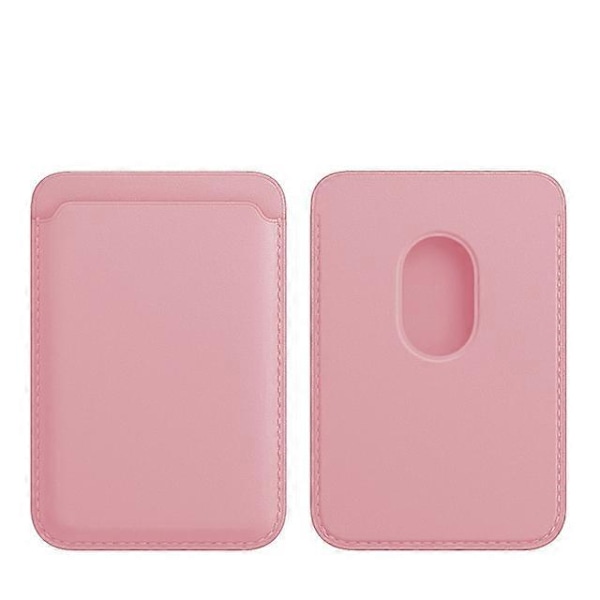 For Magsafe Magnetisk Lær Kort Holder Lommebok Etui For iPhone 14 Pro Max 13 12 11 XS XR X 7 8 Plus Mini Deksel Tilbehør Pink