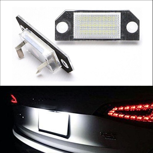 2 stk. LED nummerpladelygte 12V hvidt lys passer til Ford Focus C-max Mk2 - Hvid