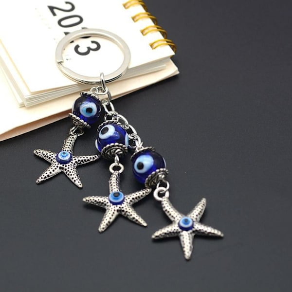 Lucky Starfish formet nøglering Devil Blue Eye nøglering bil nøglering charme gave