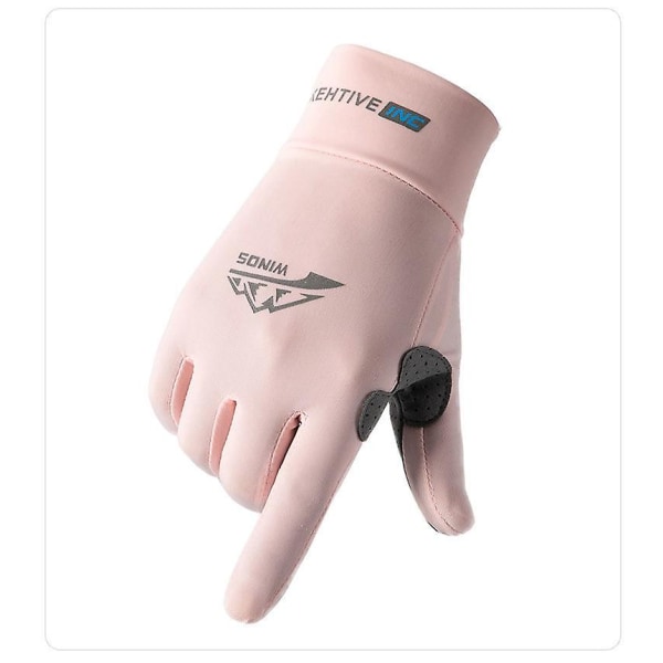 Handsker Herre ridning UV-beskyttelse Dame Is Silke To Finger Touch Screen Camping Kørsel Sport Ridning Fiskehandsker pink