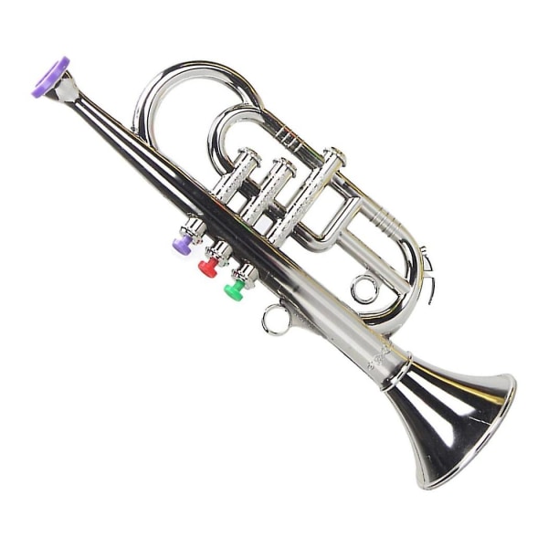 Trumpet 3 toner 3 färgade tangenter Simulering Spela Minimusikaliska blåsinstrument för barn Födelsedag