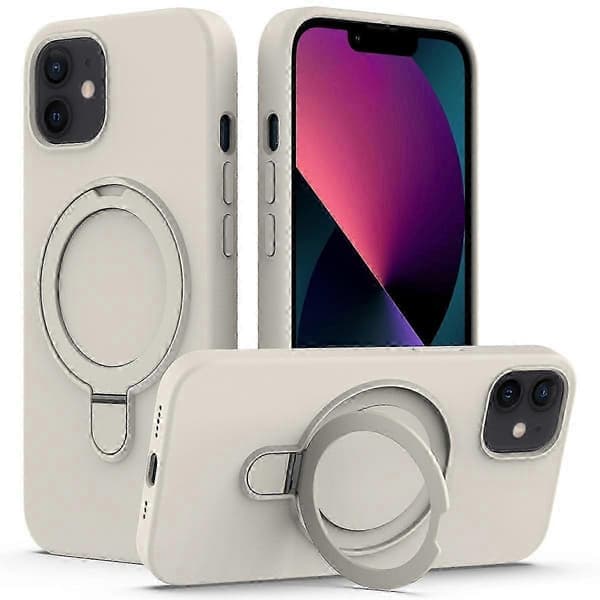 Magnetic Case for iPhone 11 with Ring Stand PC+Silicone Drop-proof Phone Case Style B
