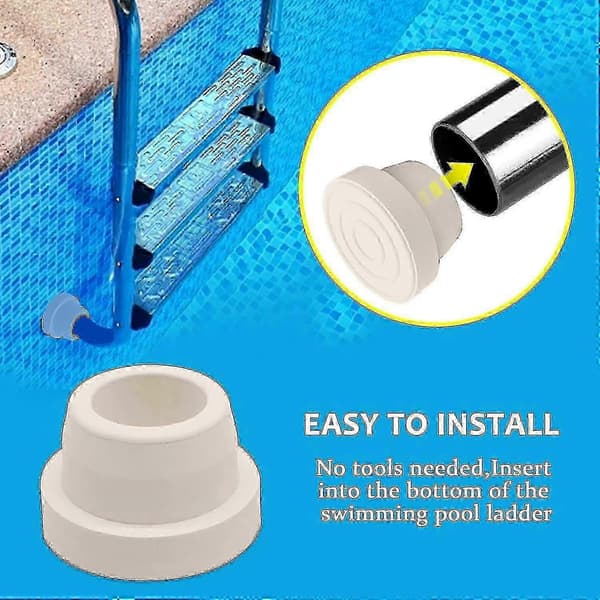 2-pack Poolstege Gummistötfångare, Nedgrävd Poolstegeplugg För Poolstegar, Passar 1,9 tums Poolstege Rör, Pooltillbehör