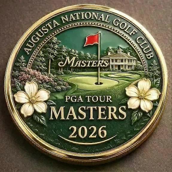 Mindesmønt og boldmarkør med magnet fra golfturnering 3pcs
