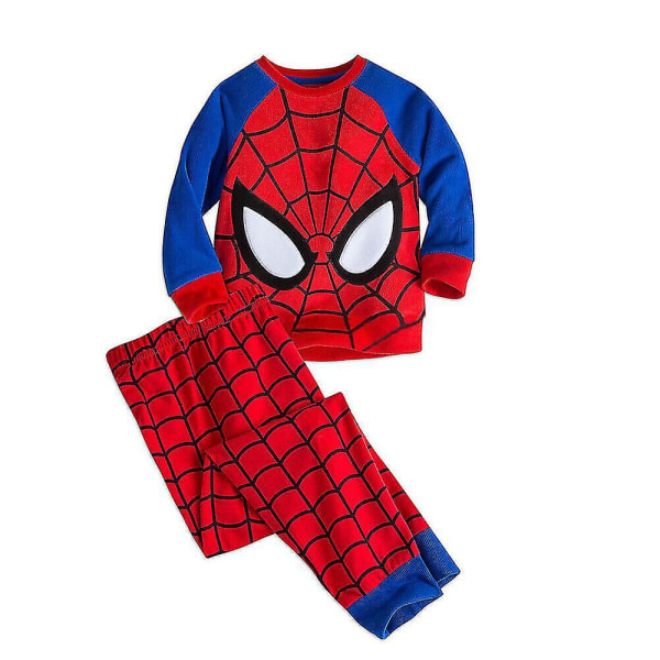 Lasten pojat Spiderman pitkähihainen pyjamasetti set yöasut Super Hero pyjama Pjs asu 6-7 Years