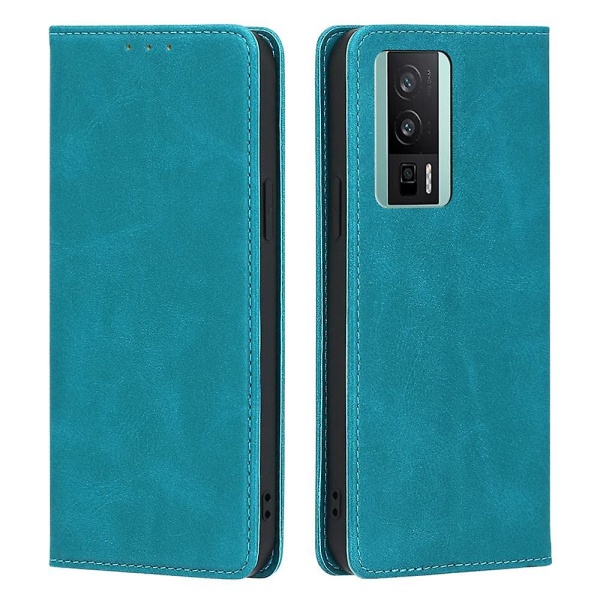 Telefondeksel til Xiaomi Poco F5 Pro 5G/Redmi K60 Pro 5G/K60 5G,Calf Wallet Stand Telefondeksel Light blue Style C Xiaomi Redmi K60 Pro 5