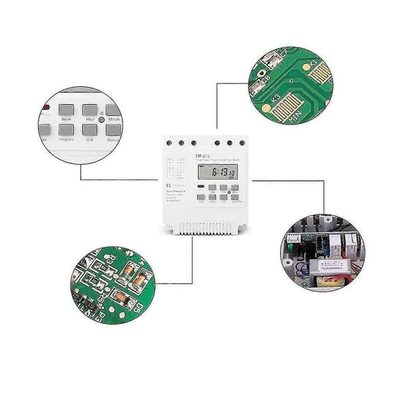 3 faser 380v 415v Baggrundsbelyst Programmerbar Timerkontakt White