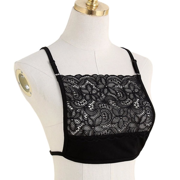 Kvinnors cover Camisole Andas Osynligt Mock Camisole BH Enfärgad överlägg Modesty Panel Väst Black