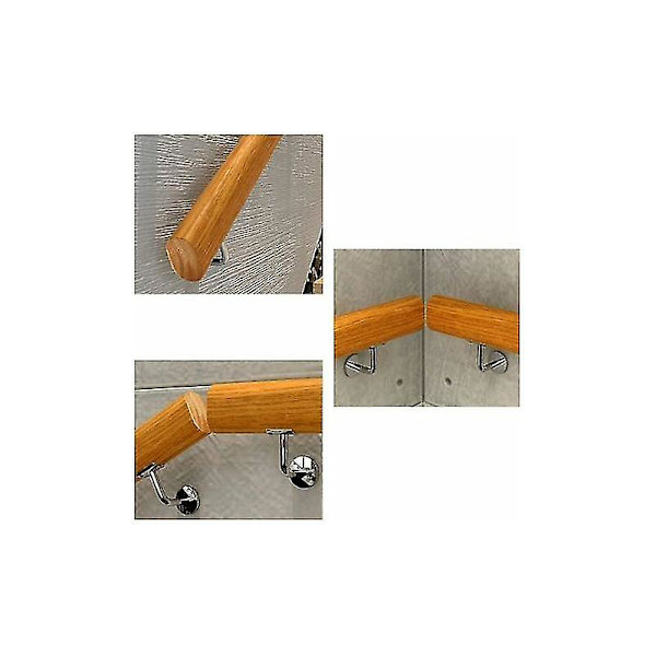 Sklisikre trehåndtak, sklisikre håndløperkorridorstøttestenger for innendørs loft, 2 rustfrie stålbraketter (størrelse: 30 cm, K8jnjmx6