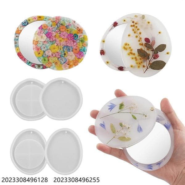 Silikoneform Sæt Makeup Glasforme Smykkefremstillingsform Epoxy Støbeforme Velegnet til Roterende Makeup Glas 5 lenses C