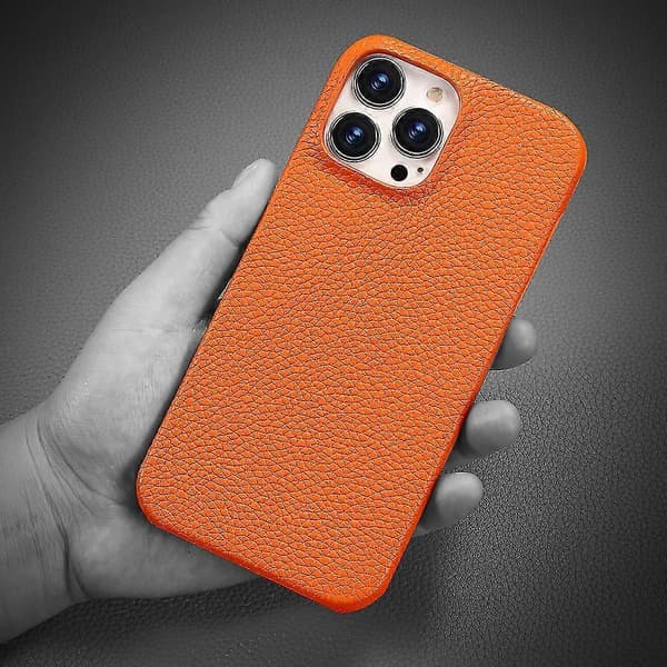 Ekte skinntelefondeksel til iPhone 13 13pro 13pro Max 13 Mini bakdeksel Auburn iPhone 13