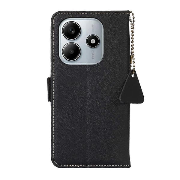 Side-magnetisk TJ læder RFID telefoncover til Redmi Note 14 5G Black