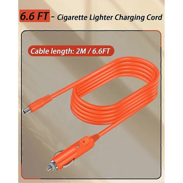 14AWG billadekabel for Jackery bærbar kraftstasjon Explorer 3000 Pro 2000 Pro 2000 1500 1000 - DC8020-plugg 2M