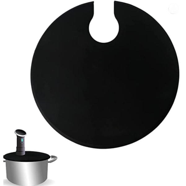 Tyuhe Silikone Cover Food-Grade Genanvendeligt Precision Cooker Silikonelåg for at bevare smagen forhindrer fordampning Black