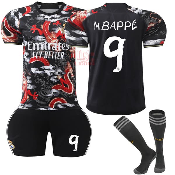 Gos- 2425 Real Madrid Mbappé Dragon Svart Nr. 9 28