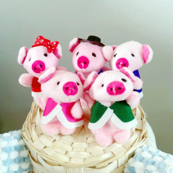 5 kappaleen pehmoinen sormiukke-lelu, This Little Pig -lastenlorun sormiukke, tarinankerrontateatterin roolipeli, iltasatu taaperoille