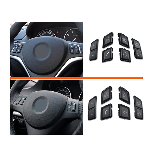 Auton ohjauspyörän painikkeiden suojukset ohjausvalikon kytkinpainikkeen kannen cover X1 E84 3 -sarjalle E90 E9 Black