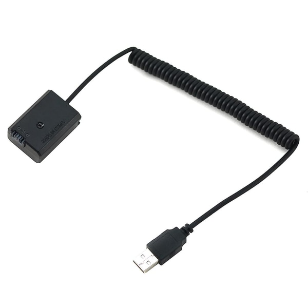 USB laddningskabel Np-fw50 Dummy Batterifjäderkabel för A7 A7r A7s A7m A7ii A7s2 A7m2 A7r2 A6500 A Black