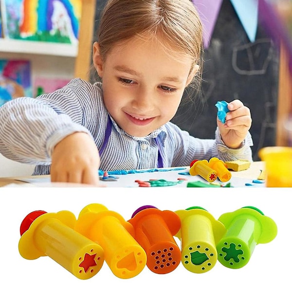 5x/set Plasticine Squeeze Set Extruder Verktyg för Smart Dough Verktyg för Barnspel