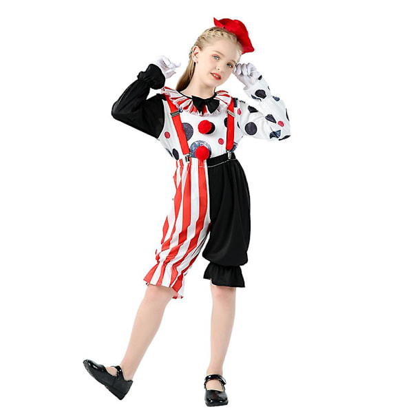 3-12 år Barn Pojkar Flickor Rolig Prickig Clown Kostym Halloween Cosplay Kostymer 10-12 Years