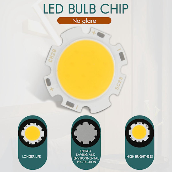 5W Chip Lys Rund COB Super Lys LED Lys LED Pære Pærer Varmt Hvid DC15-17V warm white