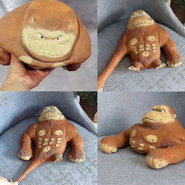 Big Giant Spongy Squishy Fidget Orangutang Tt Influencer Elastic Monkey Antistress Legetøj til voksne og børn Blødt sjovt gavelegetøj sand version