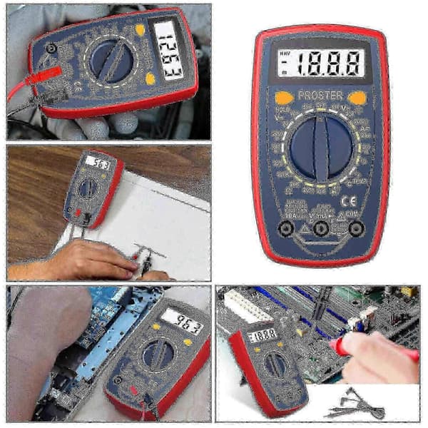 Proster 1999 LCD Digital Multimeter Multitestare Testkabel Bakgrundsbelysning Diodtest