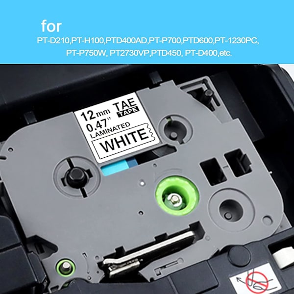 10-pack P Touch Label Maker-tejpbyte för Brother Tze-231 Tze-tejp 12mm 0,47 Laminerad Vit