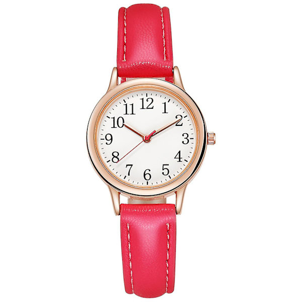 Presenter till kvinnor Siffror Klassiskt mode Läderarmband Watch Kvalitet Watch Watch Klockor För kvinnor Tw Red