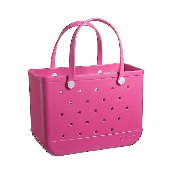Gummipåse Bogg Style Hål Vattentät Slitstark Oversize Silikon Beach Tote Ny 2024 rose red