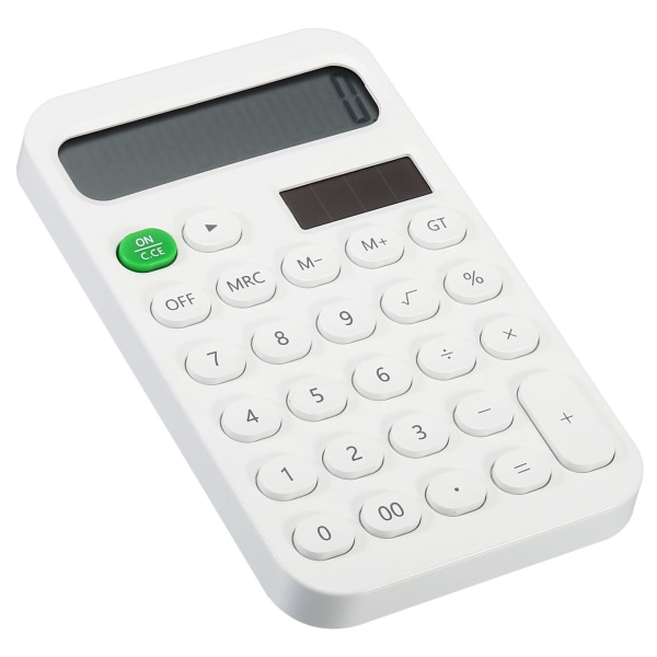 Desktop Lommeregner, 12 cifret stor LCD-skærm Standardfunktion Desktop Lommeregner Bærbar sød lommeregner til hjemmekontor, hvid White