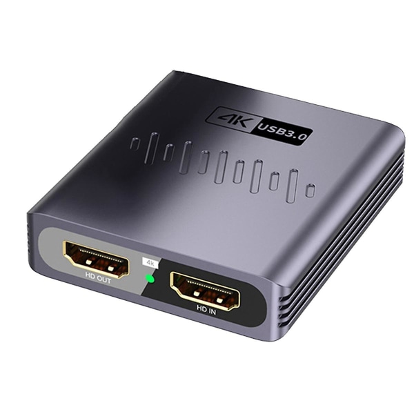 -Kompatibelt videooptagelseskort USB3.0/4K HD til mobiltelefon, bærbar spil, live-optagelse gray