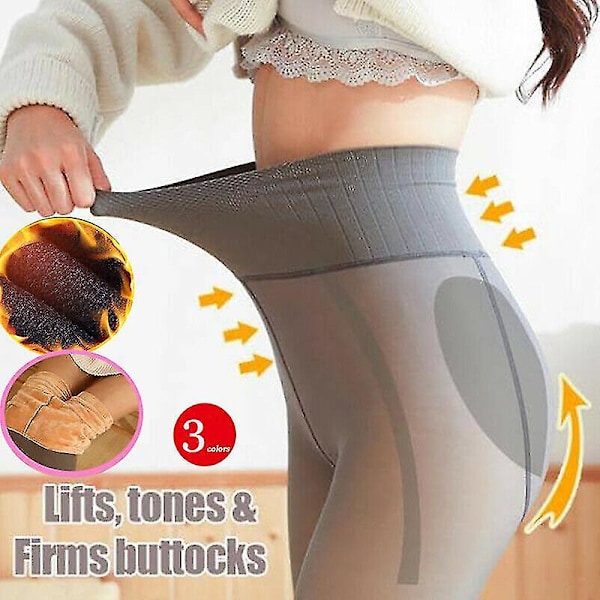 Ben Ben Translucent Varm Fleece Strumpbyxor Slim Stretchy För Vinter Utomhus Kvinnor 140g