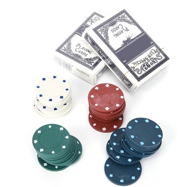 100 Pcs Poker Chips and Card Set with Portable Case for Texas Holdem Blackjack