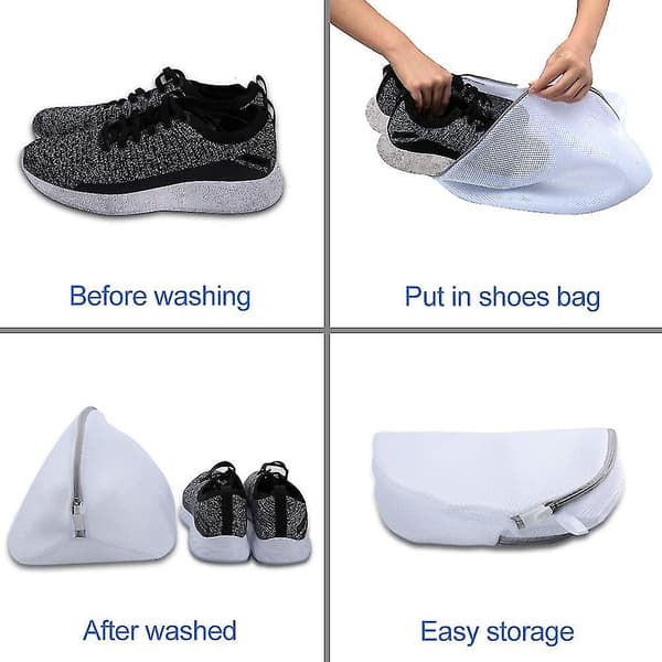 3 vaskenet til sko/sneakers, skovaskepose med lynlås