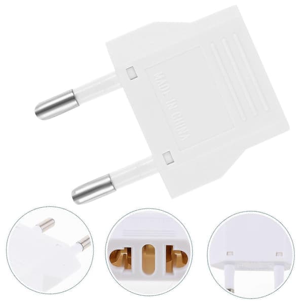 Europeisk Pluggadapter 6A Reisepluggadapter Vegg AC Strømpluggadapter EU Plugg 4.60X3.50X1.40CM Vit