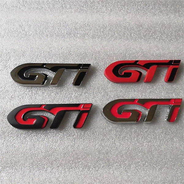 3d metalli kromi punainen musta logo Gti Emblem auton merkki tavaratilan tarra Peugeot 106 205 206 207 208 308 Gti Stikcer tarvikkeet Red Black
