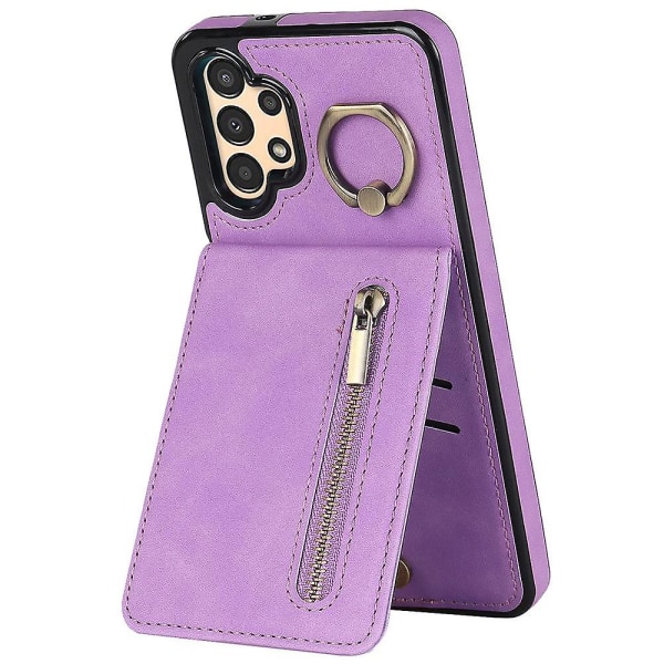 För Samsung Galaxy A13 5G/A13 4G RFID Blockerande Kickstand Case Retro PU+TPU Plånbok Telefonfodral-Lila Purple Style F Samsung Galaxy A13 5G