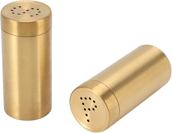 Kryddskakare, 2-pack guld rostfritt stål kryddburk