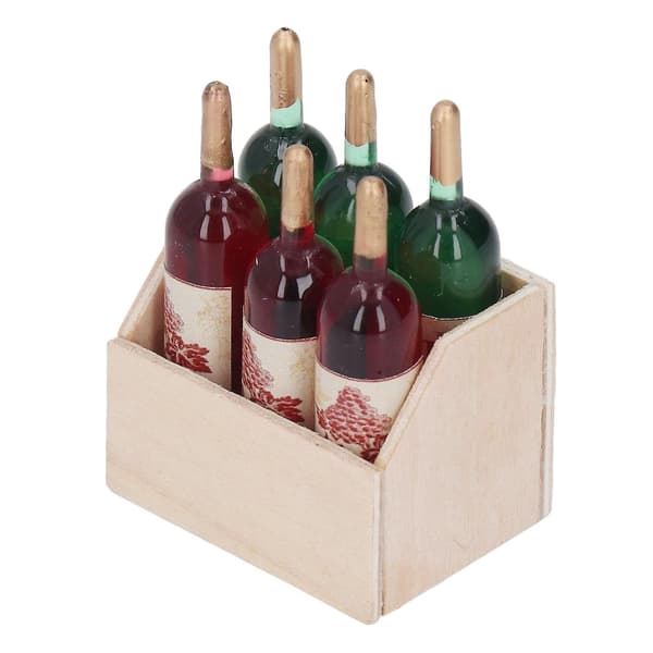Dockskåpsvinflaskor 1:12 Miniatyrdryck Rött Vin Mini Dekorer Prydnad Köksaccessoarer
