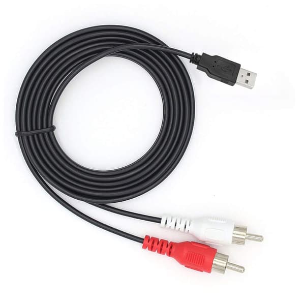 USB 2.0 Han til 2 RCA Han Konverter Adapter Video AV A V Videokamera Lyd Capture Card Splitter Kabel Adapter TV Mac PC 1.5m USB 2.0 Han til