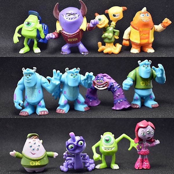 12st Pvc Monster Söt tecknad figur Set Collection Diy Mini Portable för barn