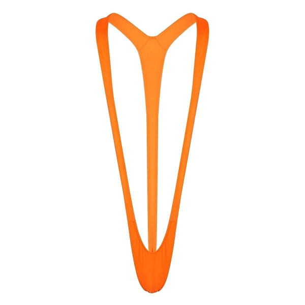 Fluorescerende Mankini - Menn Elastisk Badetøy Orange One Size