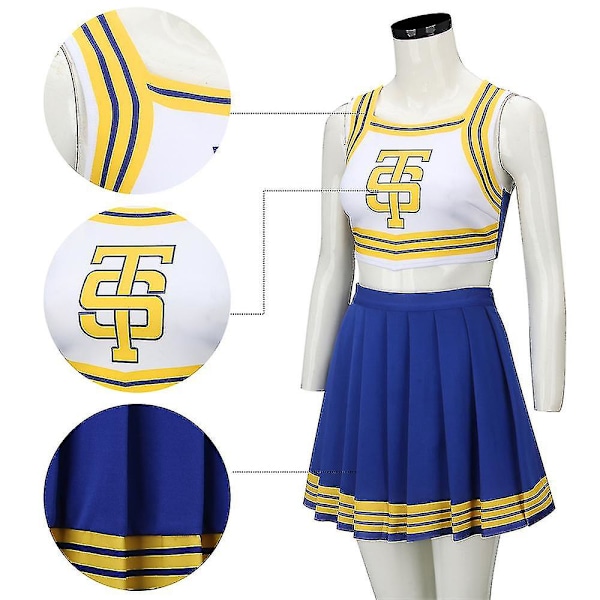 Taylor Cheerleader Uniform TS Shake It Off Blå Hvid Cheerleading Outfits Halloween Party Kostume Til Gymnasiepiger 2XL