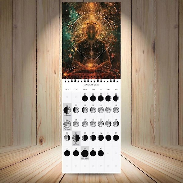 Månefas Kalender 2025 12 Månader Månefaser Väggkalender Månadskalender & Daglig Organiserare 2025 Väggkalender As Shown