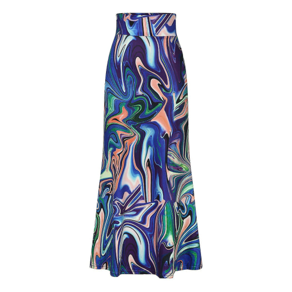Kvinder nederdele Damemode Casual Komfortabel højtalje elastisk omslag Hip midi nederdel Multicolor G