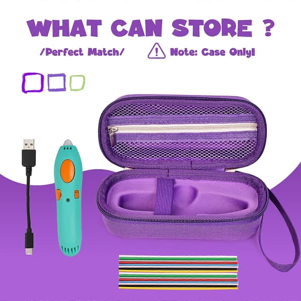 Bærehåndtak Støtsikkert etui for Start+ Essentials Barnas 3D-penn EVA-oppbevaring med tilpassbare rom Black