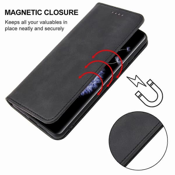 Magnetiskt Läderfodral för Samsung Galaxy S9 Black