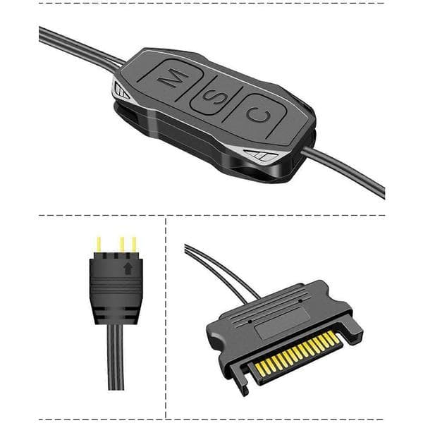 5V 3PIN ARGB-controllere SATA til bundkort 5V ARGB-lysbånd Lysplade RGB-synkroniseringscontrollere White