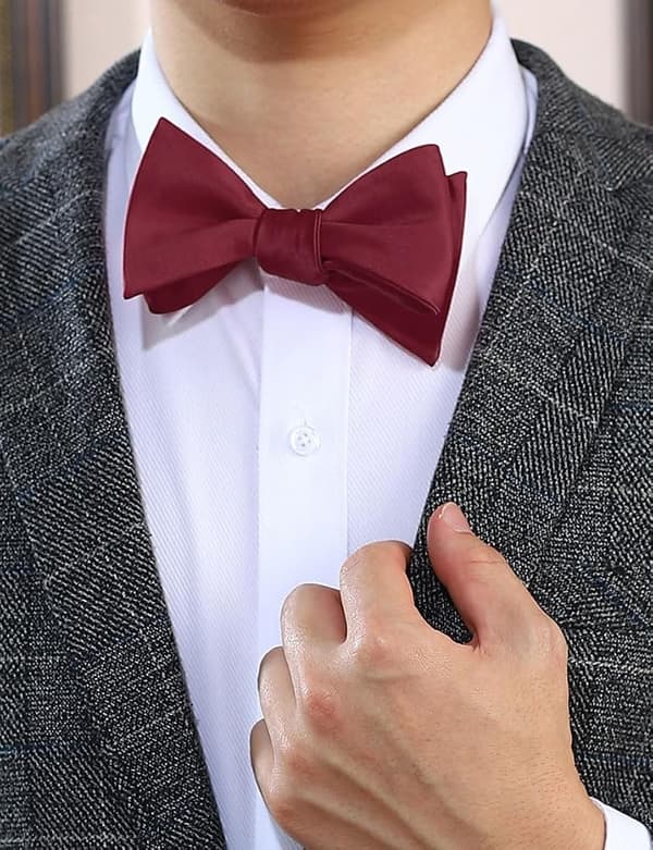 2 stk. bordeaux. Herre Solid Slips Bind Selv Slips Smoking og Bryllupsslips